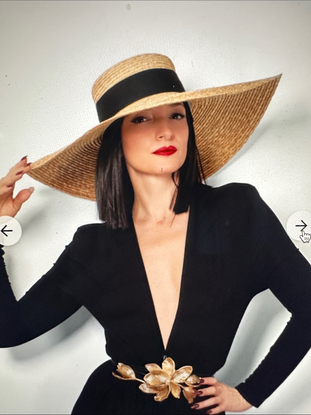 Rose Cherie INES hat Black - Picture 8 of 9